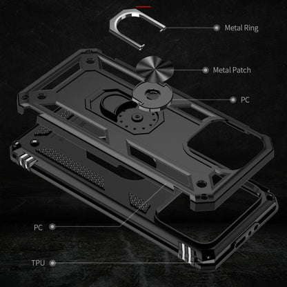 For iPhone 15 Pro Shockproof TPU + PC Phone Case with Holder(Black) - iPhone 15 Pro Cases by buy2fix | Online Shopping UK | buy2fix