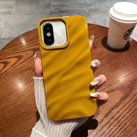 For iPhone X / XS Solid Color Wave Texture TPU Phone Case(Ginger) - More iPhone Cases by buy2fix | Online Shopping UK | buy2fix