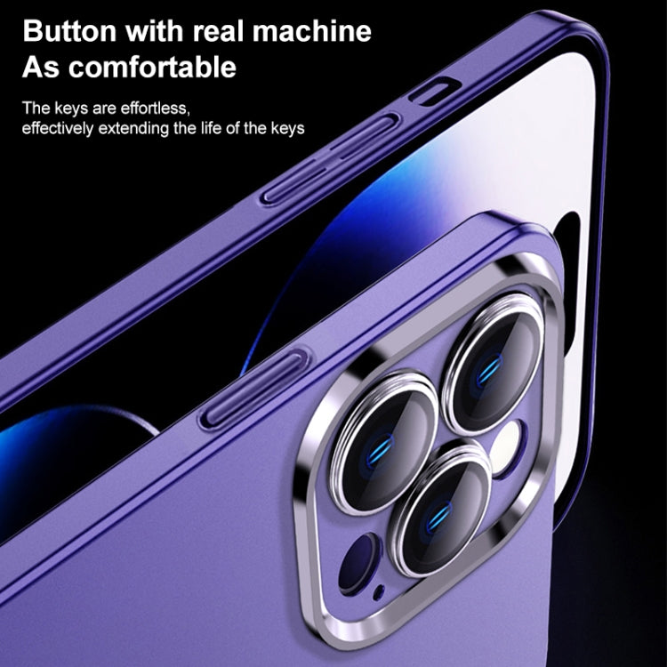 For iPhone 13 Frosted Metal Material Phone Case with Lens Protection(Dark Blue) - iPhone 13 Cases by buy2fix | Online Shopping UK | buy2fix