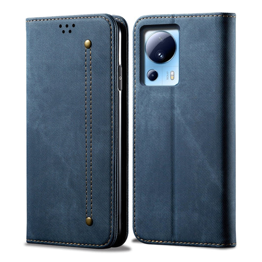 For Xiaomi 13 Lite / Civi 2 Denim Texture Flip Leather Phone Case(Blue) - 13 Lite Cases by buy2fix | Online Shopping UK | buy2fix