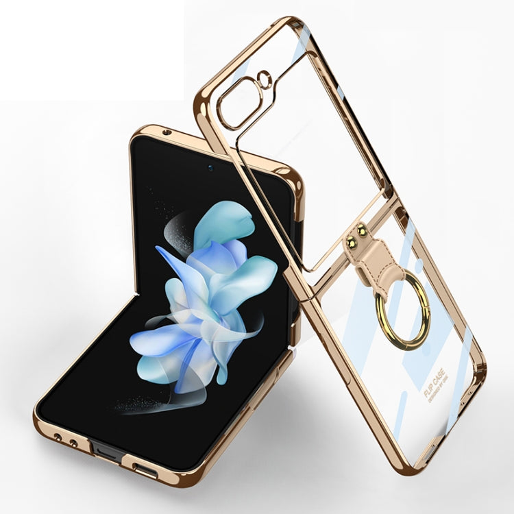 For Samsung Galaxy Z Flip5 GKK Electroplating Phone Case with Ring(Gold) - Galaxy Z Flip5 Cases by GKK | Online Shopping UK | buy2fix