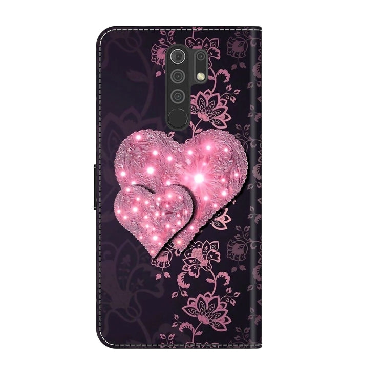 For Xiaomi Redmi 9 Crystal 3D Shockproof Protective Leather Phone Case(Lace Love) - Xiaomi Cases by buy2fix | Online Shopping UK | buy2fix