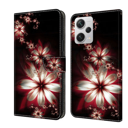 For Xiaomi Redmi Note 12 Pro+ Crystal 3D Shockproof Protective Leather Phone Case(Fantastic Flower) - Xiaomi Cases by buy2fix | Online Shopping UK | buy2fix