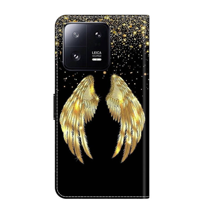 For Xiaomi 13 Pro Crystal 3D Shockproof Protective Leather Phone Case(Golden Wings) - 13 Pro Cases by buy2fix | Online Shopping UK | buy2fix