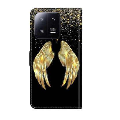 For Xiaomi 13 Pro Crystal 3D Shockproof Protective Leather Phone Case(Golden Wings) - 13 Pro Cases by buy2fix | Online Shopping UK | buy2fix