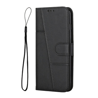 For Xiaomi Redmi Note 12 Turbo/Poco F5 Stitching Calf Texture Buckle Leather Phone Case(Black) - Xiaomi Cases by buy2fix | Online Shopping UK | buy2fix