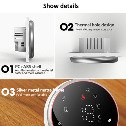 BHT-6001GALW 95-240V AC 5A Smart Round Thermostat Water Heating LED Thermostat With WiFi(Black) - Thermostat & Thermometer by buy2fix | Online Shopping UK | buy2fix