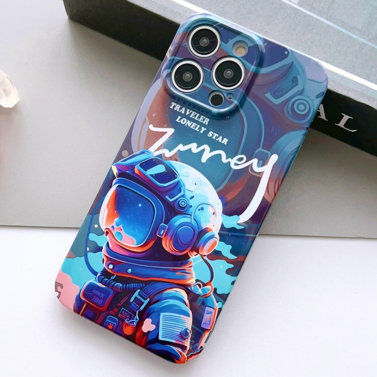 For iPhone 13 Pro Max Painted Pattern Precise Hole PC Phone Case(Blue Paint Astronaut) - iPhone 13 Pro Max Cases by buy2fix | Online Shopping UK | buy2fix