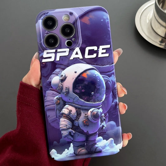 For iPhone 13 Pro Max Painted Pattern Precise Hole PC Phone Case(Purple Astronaut) - iPhone 13 Pro Max Cases by buy2fix | Online Shopping UK | buy2fix