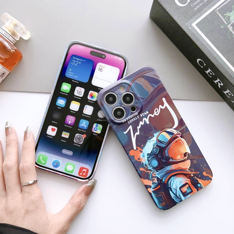 For iPhone XR Painted Pattern Precise Hole PC Phone Case(Grey Robot) - More iPhone Cases by buy2fix | Online Shopping UK | buy2fix