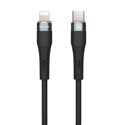 Nillkin 2.4A USB-C/Type-C to 8 Pin Silicone Data Cable, Length: 1.2m(Black) - 2 in 1 Cable by NILLKIN | Online Shopping UK | buy2fix