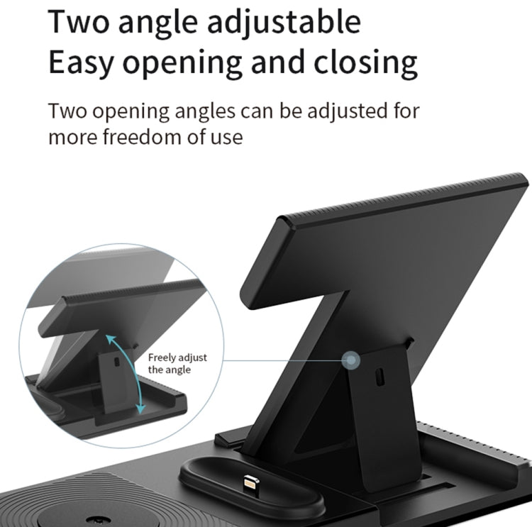 Yesido DS13 18W 4 in 1 Multifunctional Foldable Desktop Wireless Charging Stand(Black) - Wireless Charger by Yesido | Online Shopping UK | buy2fix