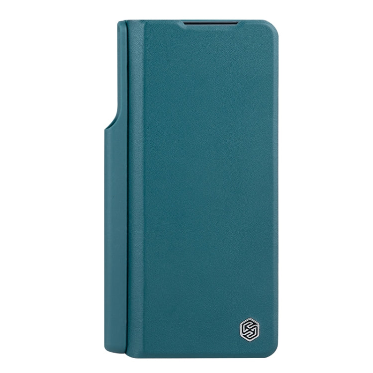 For Samsung Galaxy Z Fold5 NILLKIN QIN Series Pro Sliding Camera Cover Design Leather Phone Case(Cyan) - Galaxy Z Fold5 Cases by NILLKIN | Online Shopping UK | buy2fix