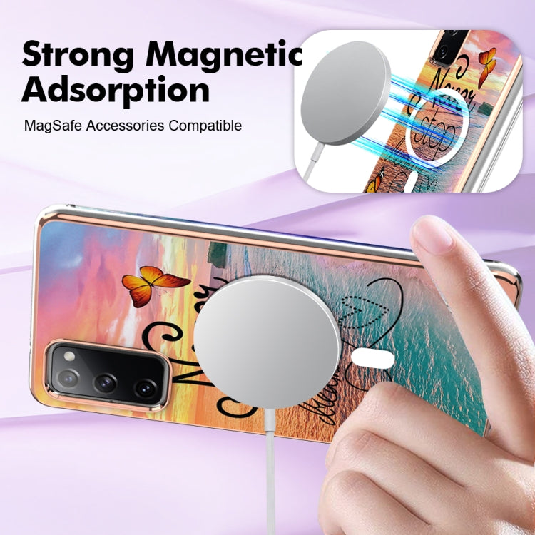 For Samsung Galaxy S20 FE 5G&4G / S20 Lite / S20 Fan Edition Marble Pattern Dual-side IMD Magsafe TPU Phone Case(Dream Butterfly) - Galaxy S20 FE Cases by buy2fix | Online Shopping UK | buy2fix