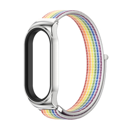 For Xiaomi Mi Band 8 Mijobs CS Case Breathable Nylon Loop Watch Band(Colorful Silver) - Watch Bands by MIJOBS | Online Shopping UK | buy2fix