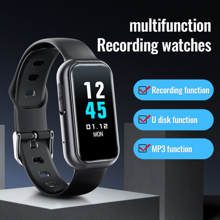 JNN S16 Smart HD Noise Reduction Bluetooth MP3 Voice Control Recording Bracelet, Memory:64GB - Smart Wristbands by JNN | Online Shopping UK | buy2fix