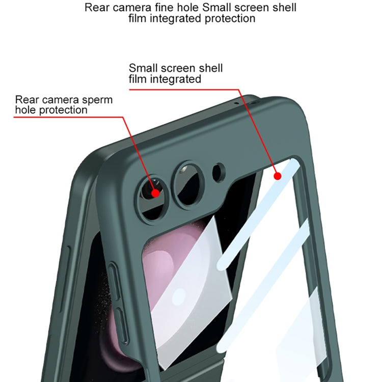 For Samsung Galaxy Z Flip5 GKK Ultra-thin PC Full Coverage Ring Holder Phone Case with Strap(Black) - Galaxy Z Flip5 Cases by GKK | Online Shopping UK | buy2fix