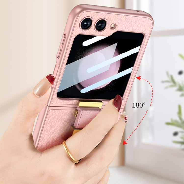 For Samsung Galaxy Z Flip5 GKK Ultra-thin Z Ring Holder Leather Phone Case(Matcha Green) - Galaxy Z Flip5 Cases by GKK | Online Shopping UK | buy2fix