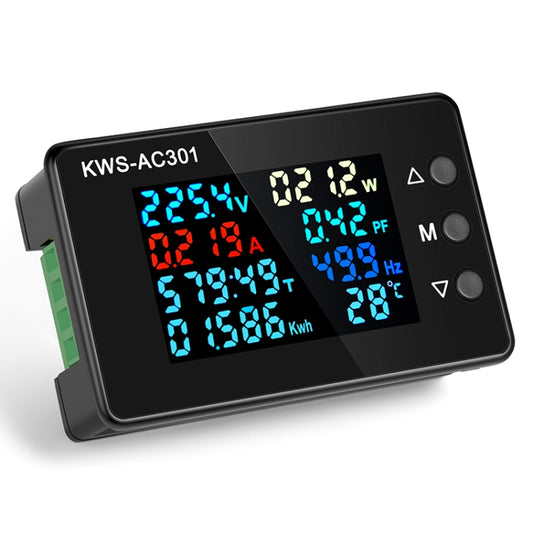 KWS-AC301L-20A 50-300V AC Digital Current Voltmeter with 485 Communication(Black) - Current & Voltage Tester by buy2fix | Online Shopping UK | buy2fix