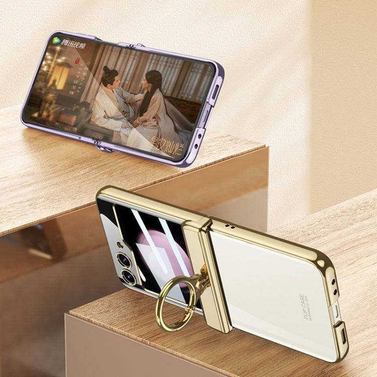 For Samsung Galaxy Z Flip5 GKK Magnetic Folding Phantom Rotary Phone Case with Ring Holder(Purple) - Galaxy Z Flip5 Cases by GKK | Online Shopping UK | buy2fix