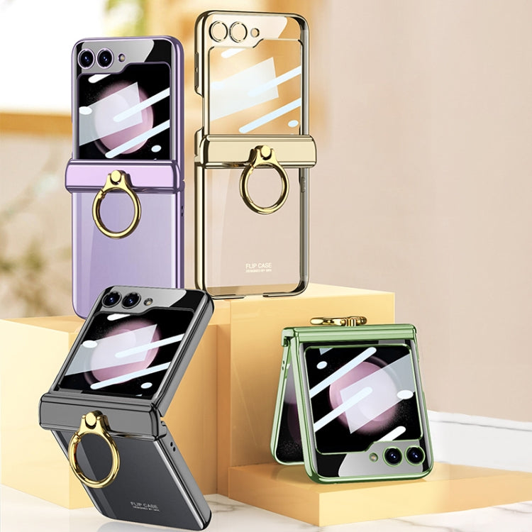 For Samsung Galaxy Z Flip5 GKK Magnetic Folding Phantom Rotary Phone Case with Ring Holder(Black) - Galaxy Z Flip5 Cases by GKK | Online Shopping UK | buy2fix