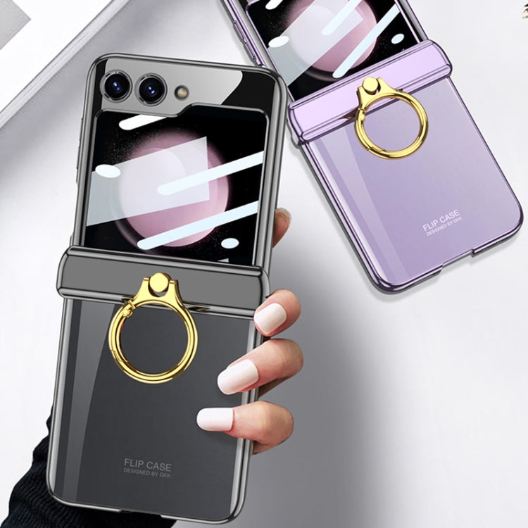 For Samsung Galaxy Z Flip5 GKK Magnetic Folding Phantom Rotary Phone Case with Ring Holder(Green) - Galaxy Z Flip5 Cases by GKK | Online Shopping UK | buy2fix
