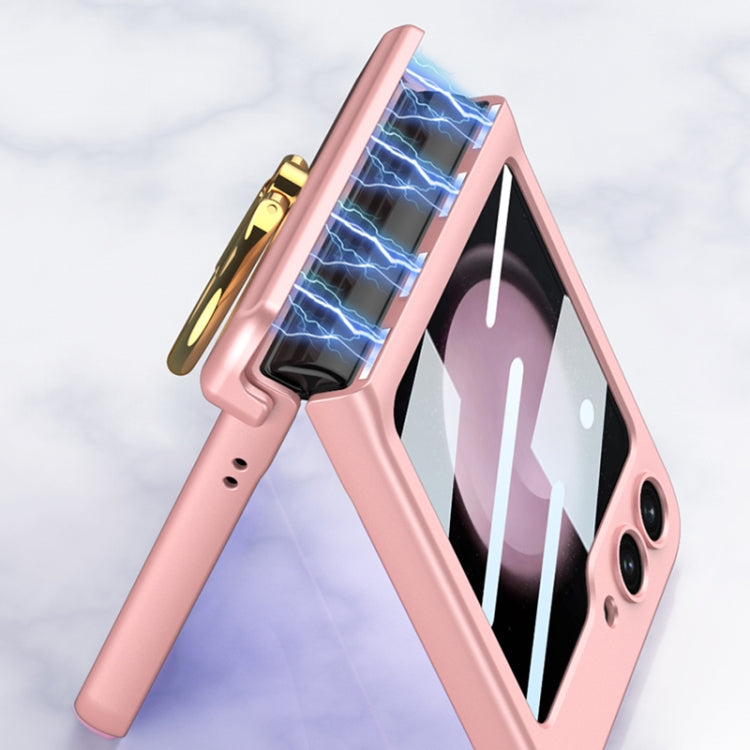 For Samsung Galaxy Z Flip5 GKK Integrated Magnetic Hinge Phone Case with Ring Holder(Pink) - Galaxy Z Flip5 Cases by GKK | Online Shopping UK | buy2fix
