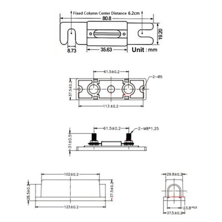 3 in 1 ANL Car Audio Modified Fuse Holder with 200A Fuse, Current:400A - Fuse by buy2fix | Online Shopping UK | buy2fix