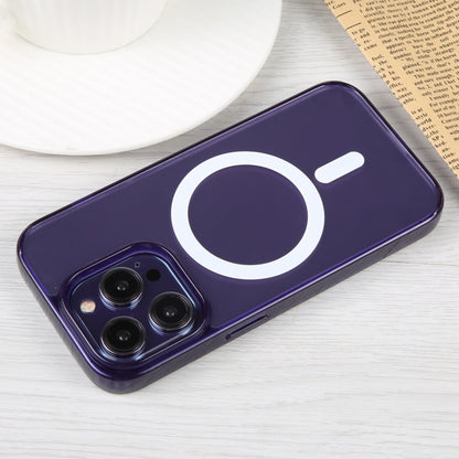 For iPhone 15 Pro GEBEI MagSafe Magnetic Transparent Phone Case(Purple) - iPhone 15 Pro Cases by GEBEI | Online Shopping UK | buy2fix