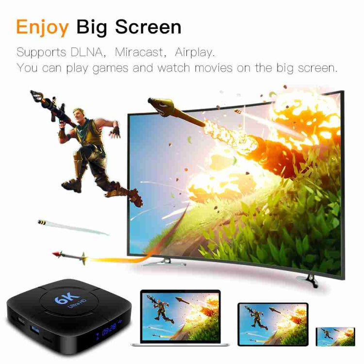 6K Ultra HD Android 12.0 Smart TV Box with Remote Control, 4GB+64GB, Allwinner H616 1.5GHZ Quad-Core(EU Plug) - Others by buy2fix | Online Shopping UK | buy2fix