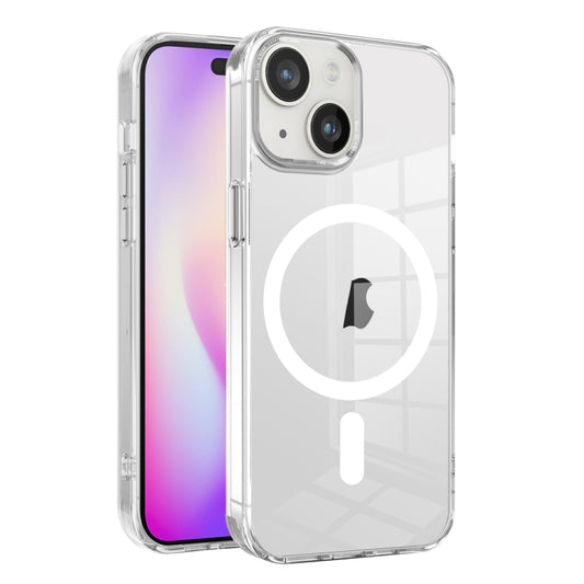 For iPhone 15 Plus Ice Color Magnetic Series PC + Acrylic Magsafe Phone Case(Transparent) - iPhone 15 Plus Cases by buy2fix | Online Shopping UK | buy2fix