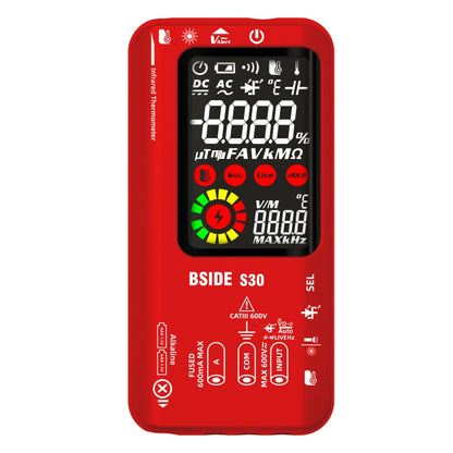 BSIDE S30 Smart Color Screen Infrared Temperature Measurement Multimeter(Red) - Digital Multimeter by BSIDE | Online Shopping UK | buy2fix