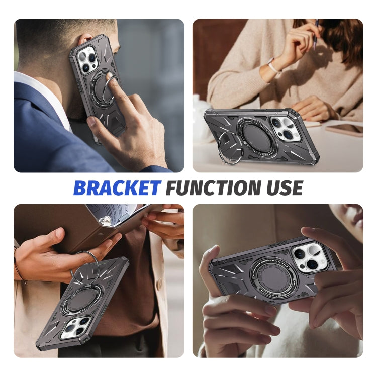 For iPhone 11 MagSafe Magnetic Shockproof Phone Case with Ring Holder(Dark Grey) - iPhone 11 Cases by buy2fix | Online Shopping UK | buy2fix