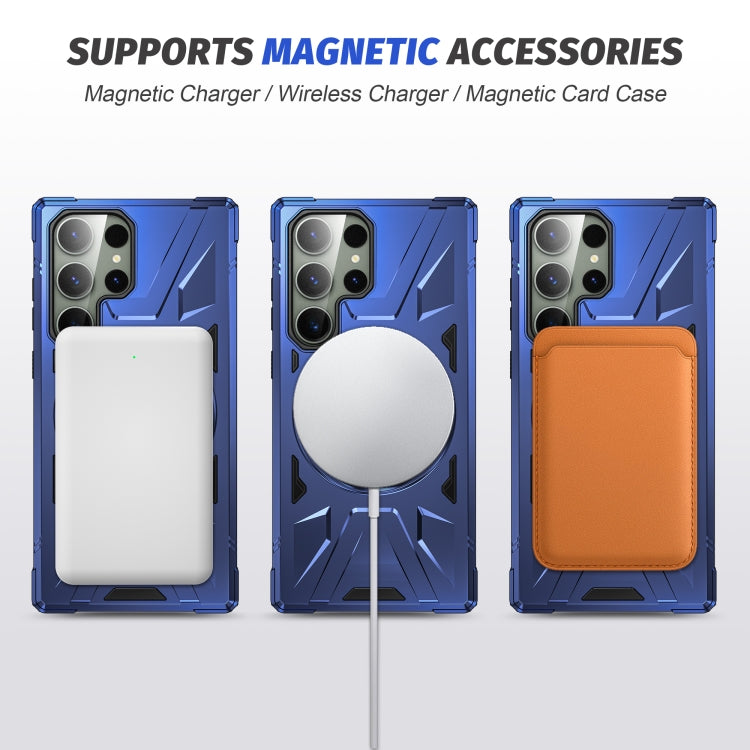 For Samsung Galaxy S23 Ultra 5G MagSafe Magnetic Shockproof Phone Case with Ring Holder(Navy Blue) - Galaxy S23 Ultra 5G Cases by buy2fix | Online Shopping UK | buy2fix