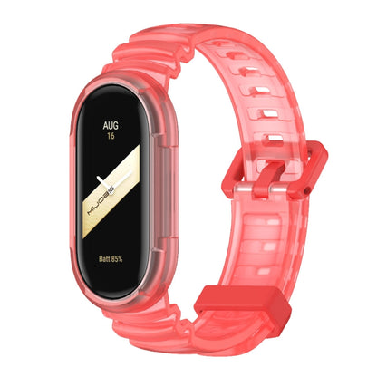 For Xiaomi Mi Band 8 MIJOBS GS Unibody Clear Color Sports Watch Band(Red) - Watch Bands by MIJOBS | Online Shopping UK | buy2fix