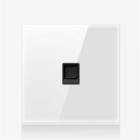 86mm Round LED Tempered Glass Switch Panel, White Round Glass, Style:Computer Socket - Consumer Electronics by buy2fix | Online Shopping UK | buy2fix