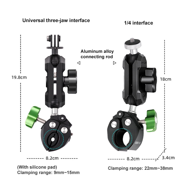 RUIGPRO Crab Clamp Action Camera Bracket Dual-Head Crab - Holder by RUIGPRO | Online Shopping UK | buy2fix