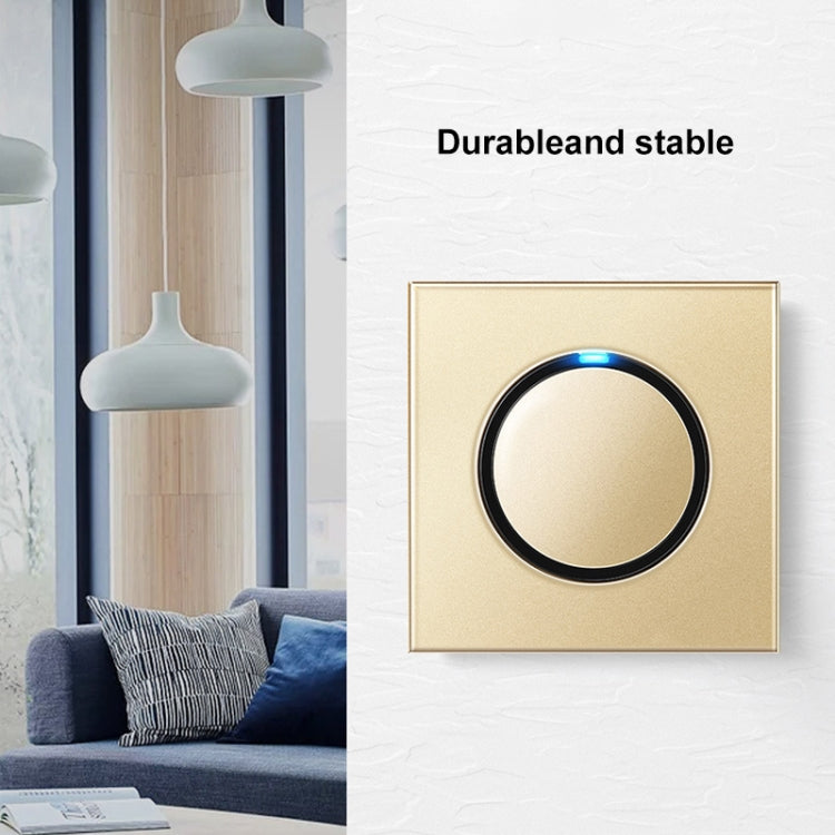 86mm Round LED Tempered Glass Switch Panel, Gold Round Glass, Style:Three Billing Control - Consumer Electronics by buy2fix | Online Shopping UK | buy2fix