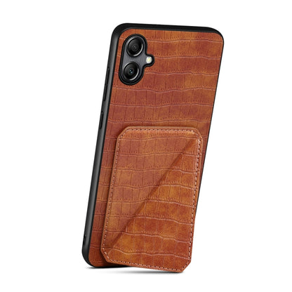 For Samsung Galaxy S23+ 5G Denior Imitation Crocodile Leather Back Phone Case with Holder(Brown) - Galaxy S23+ 5G Cases by Denior | Online Shopping UK | buy2fix
