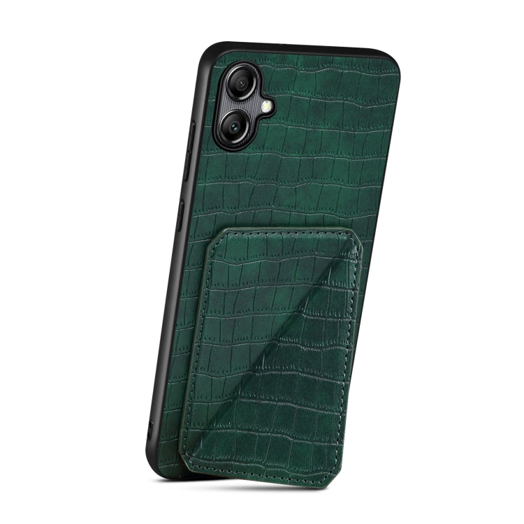 For Samsung Galaxy S24 5G Denior Imitation Crocodile Leather Back Phone Case with Holder(Green) - Galaxy S24 5G Cases by Denior | Online Shopping UK | buy2fix