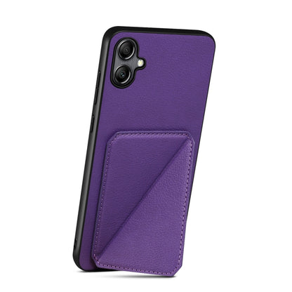 For Samsung Galaxy S24+ 5G Denior Imitation Calf Leather Back Phone Case with Holder(Purple) - Galaxy S24+ 5G Cases by Denior | Online Shopping UK | buy2fix