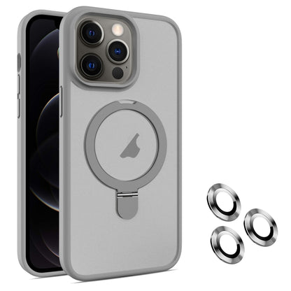 For iPhone 12 Pro MagSafe Magnetic Holder Phone Case(Grey) - iPhone 12 / 12 Pro Cases by buy2fix | Online Shopping UK | buy2fix