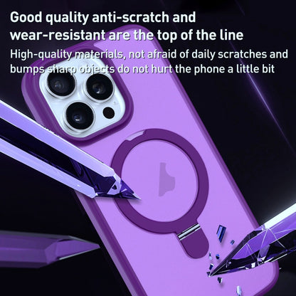 For iPhone 13 Pro MagSafe Magnetic Holder Phone Case(Dark Purple) - iPhone 13 Pro Cases by buy2fix | Online Shopping UK | buy2fix