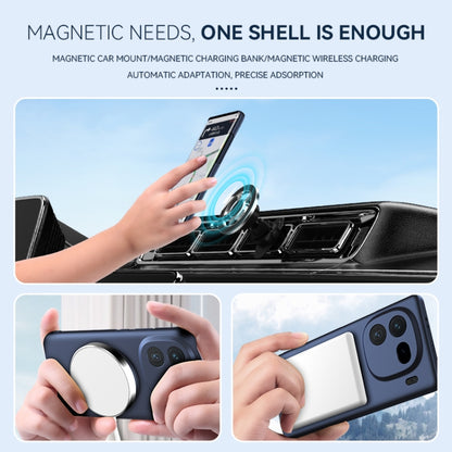 For vivo iQOO 12 Pro Magsafe Hidden Fold Holder Full Coverage Shockproof Phone Case(Blue) - iQOO 12 Pro Cases by buy2fix | Online Shopping UK | buy2fix