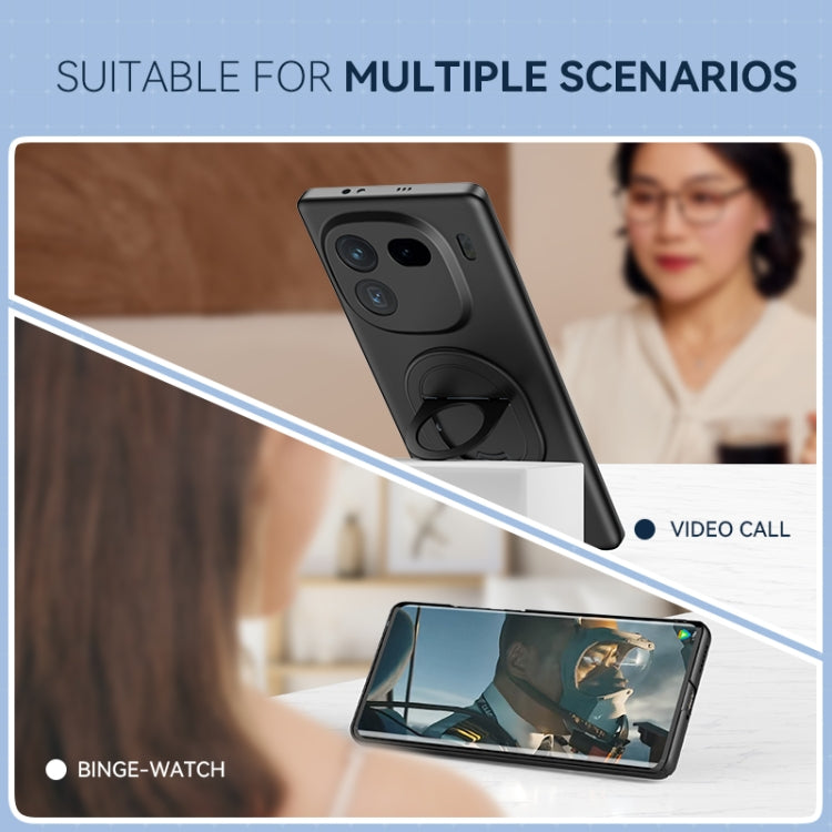 For vivo iQOO 12 Pro Magsafe Hidden Fold Holder Full Coverage Shockproof Phone Case(Blue) - iQOO 12 Pro Cases by buy2fix | Online Shopping UK | buy2fix