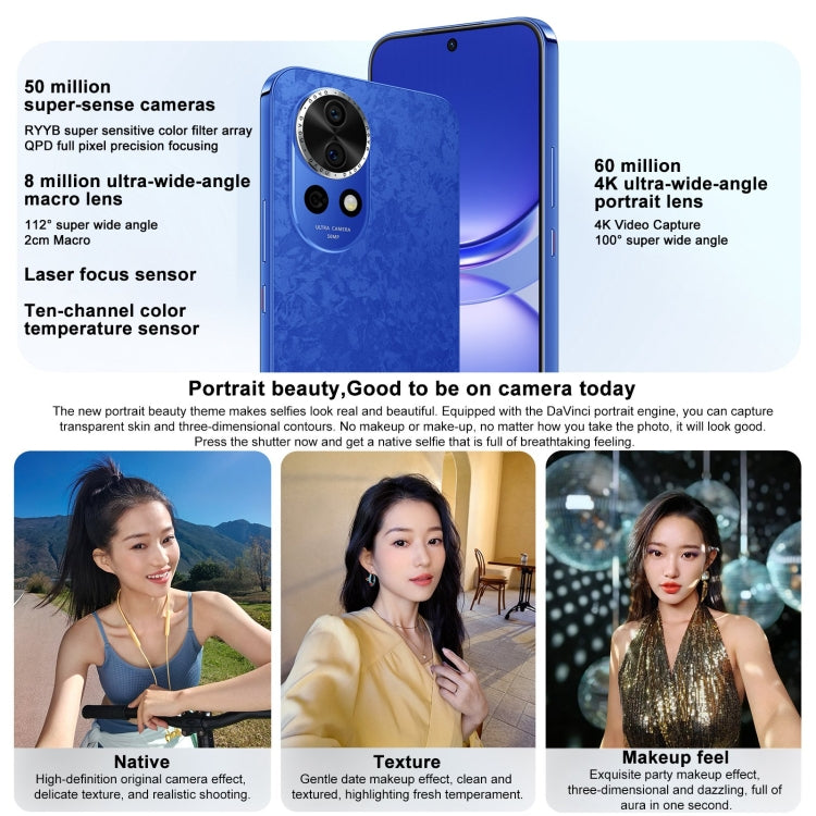 Huawei nova 12, 8GB+512GB, Screen Fingerprint Identification, 6.7 inch HarmonyOS 4.0 Octa Core, Network: 4G, NFC, OTG, Not Support Google Play(Blue) - Huawei Mate & P by Huawei | Online Shopping UK | buy2fix