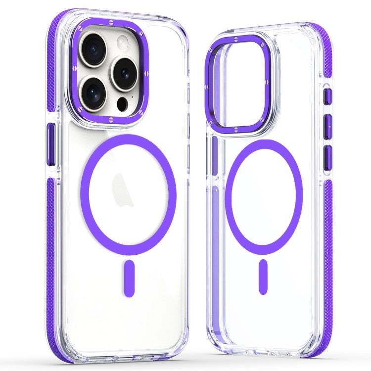 For iPhone 11 Pro Max Dual-Color Clear Acrylic Hybrid TPU MagSafe Phone Case(Purple) - iPhone 11 Pro Max Cases by buy2fix | Online Shopping UK | buy2fix