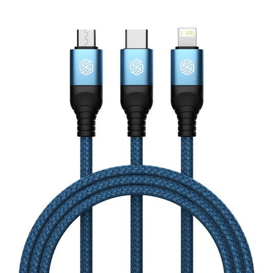 Nillkin Swift Pro 1m 3 in 1 USB to 8 Pin + Type-C + Micro USB Fast Charging Cable(Blue) - Multifunction Cable by NILLKIN | Online Shopping UK | buy2fix