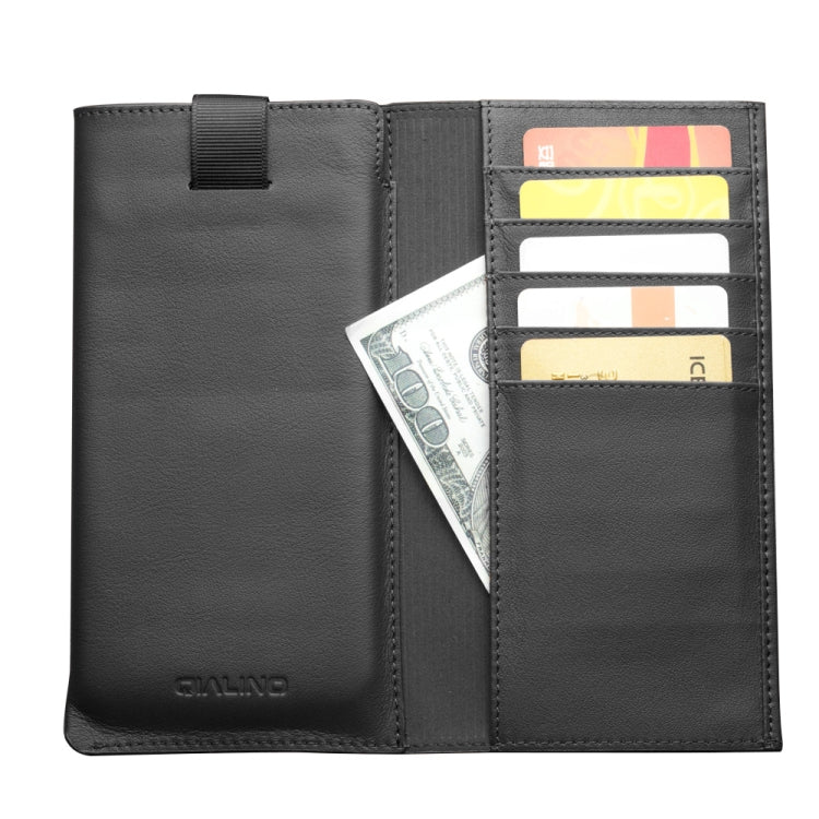 For iPhone 11 Pro Max QIALINO Nappa Texture Top-grain Leather Horizontal Flip Wallet Case with Card Slots(Black) - iPhone 11 Pro Max Cases by QIALINO | Online Shopping UK | buy2fix