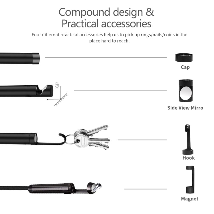 8mm 1080P IP68 Waterproof 4.3 inch Screen Single Camera Digital Endoscope, Line Length:2m - Consumer Electronics by buy2fix | Online Shopping UK | buy2fix